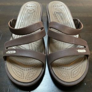 CROCS Women’s Patricia Brown Size 8W Slide Sandals